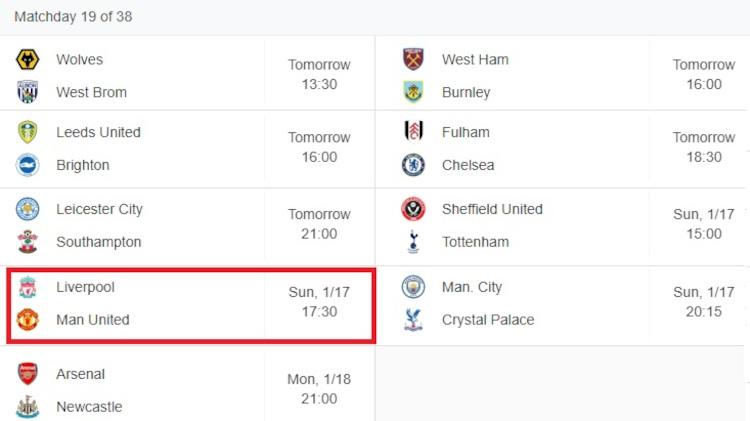Premier League Prediction Matchday 19